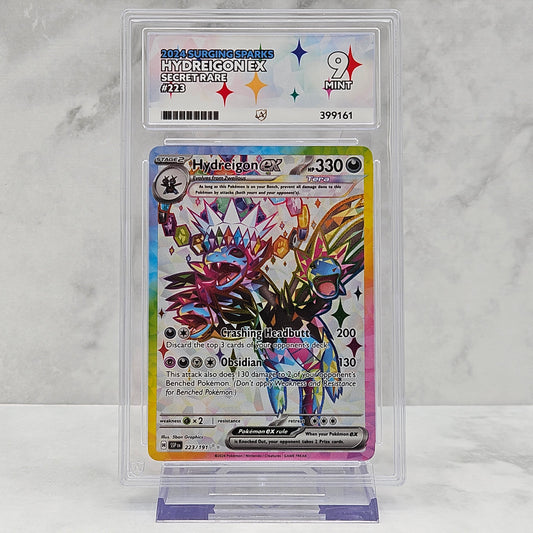 Hydreigon EX 223/191 English Surging Sparks Secret Rare Pokémon Card ACE Graded 9