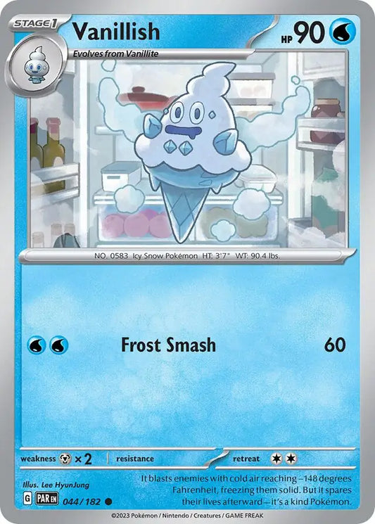 044/182 Vanillish Paradox Rift Pokémon Card
