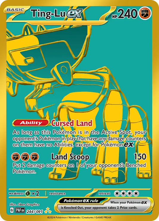244/091 Ting-Lu ex Paldean Fates Pokémon Card