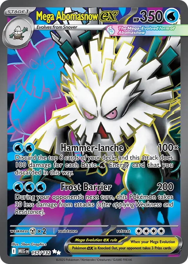 157/132 Mega Abomasnow ex Mega Evolution Pokémon Card