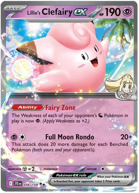 056/159 Lillie's Clefairy ex Journey Together Pokémon Card