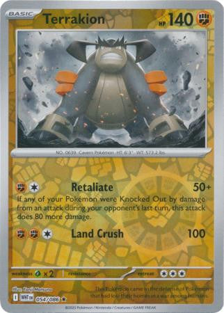 054/086 Terrakion Reverse Holo White Flare Pokémon Card