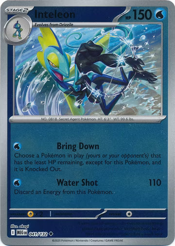 041/132 Inteleon Reverse Holo Mega Evolution Pokémon Card