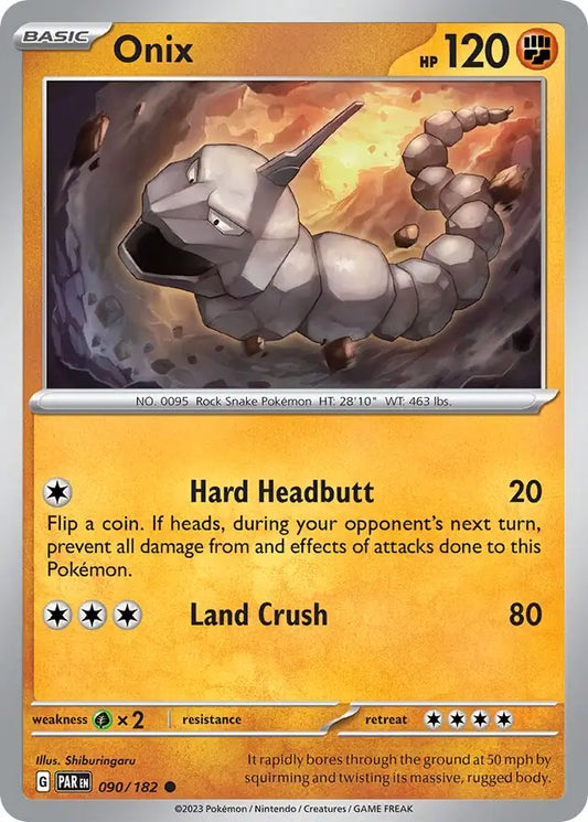 090/182 Onix Paradox Rift Pokémon Card