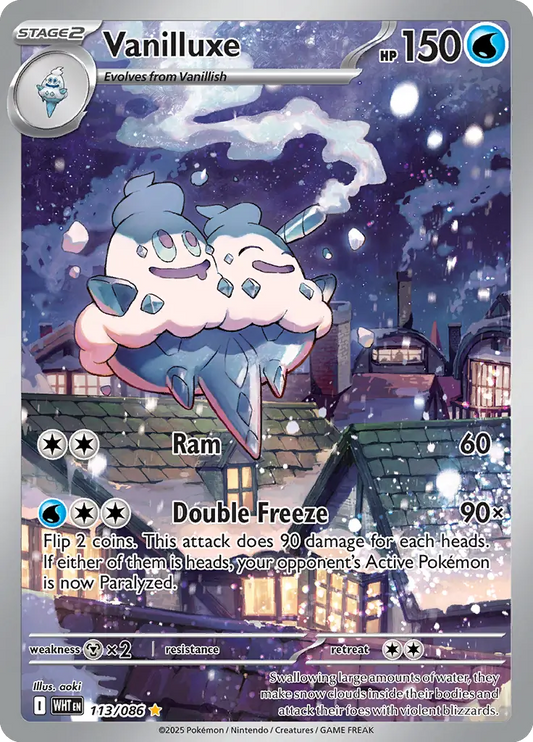 113/086 Vanilluxe White Flare Pokémon Card