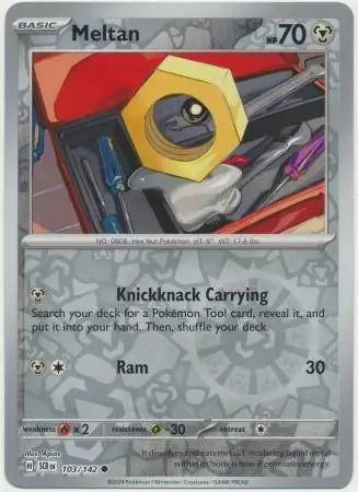 103/142 Meltan Reverse Holo Stellar Crown Pokémon Card