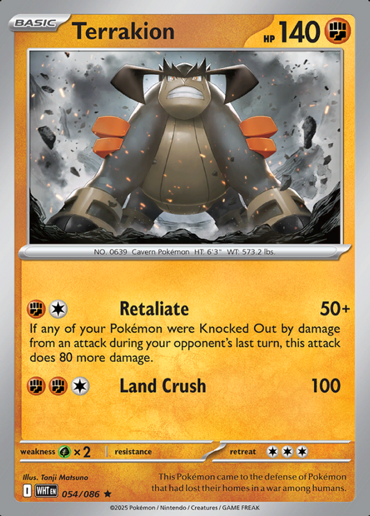 054/086 Terrakion White Flare Pokémon Card