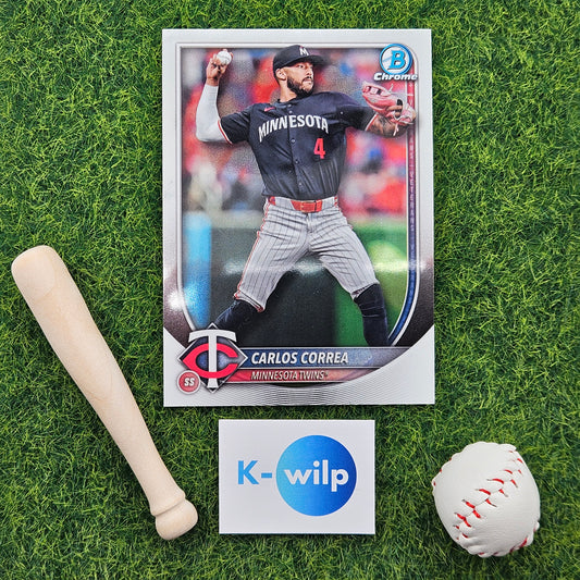 054 Carlos Correa - Minnesota Twins 2025 Bowman Chrome Topps Baseball Trading Card