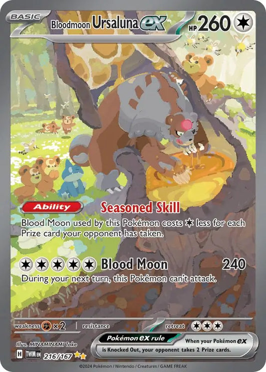 216/167 Bloodmoon Ursaluna ex Twilight Masquerade Pokémon Card