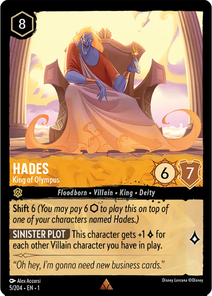 005/204 Hades - King of Olympus Lorcana Card