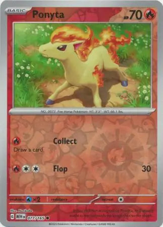 077/165 Ponyta Reverse Holo 151 Pokémon Card