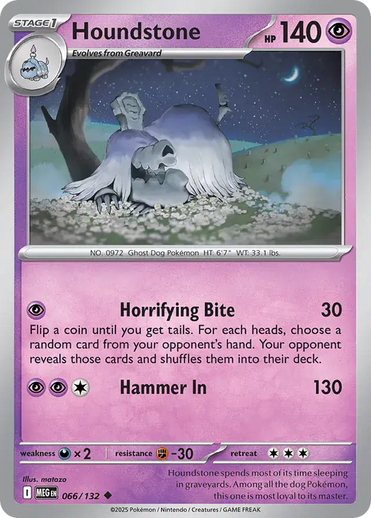066/132 Houndstone Mega Evolution Pokémon Card