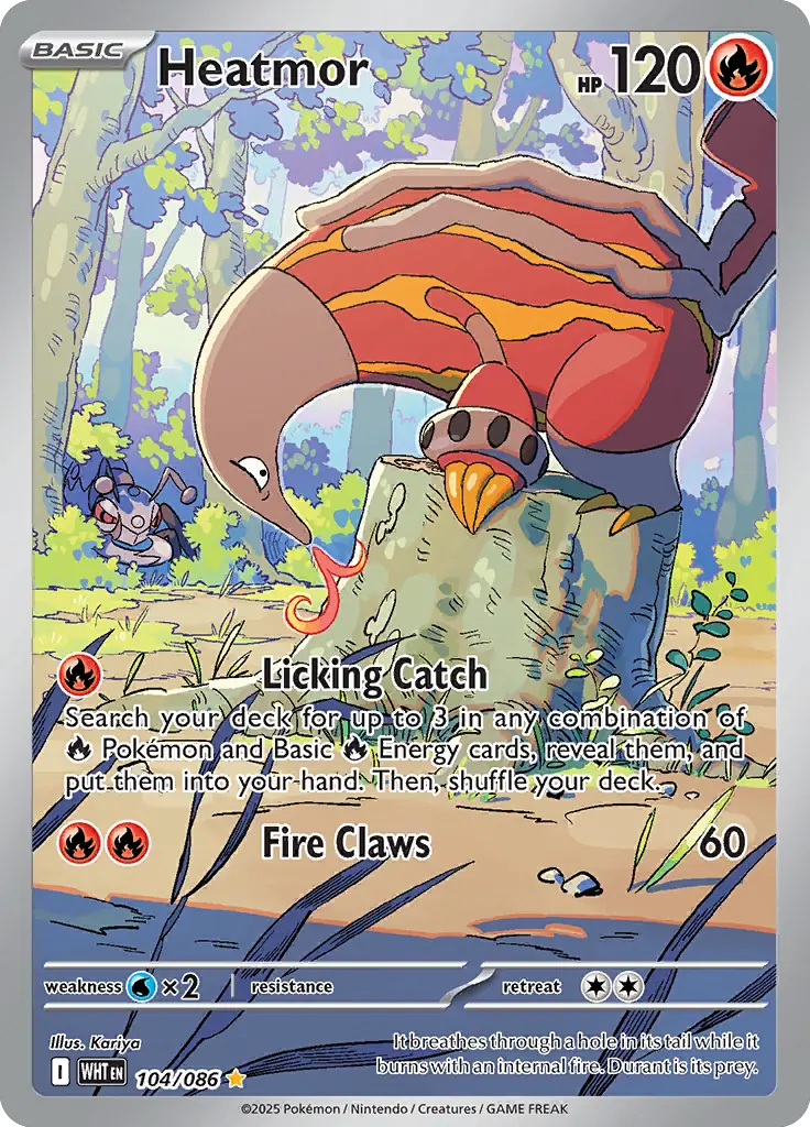 104/086 Heatmor White Flare Pokémon Card