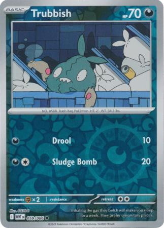 059/086 Trubbish Reverse Holo White Flare Pokémon Card