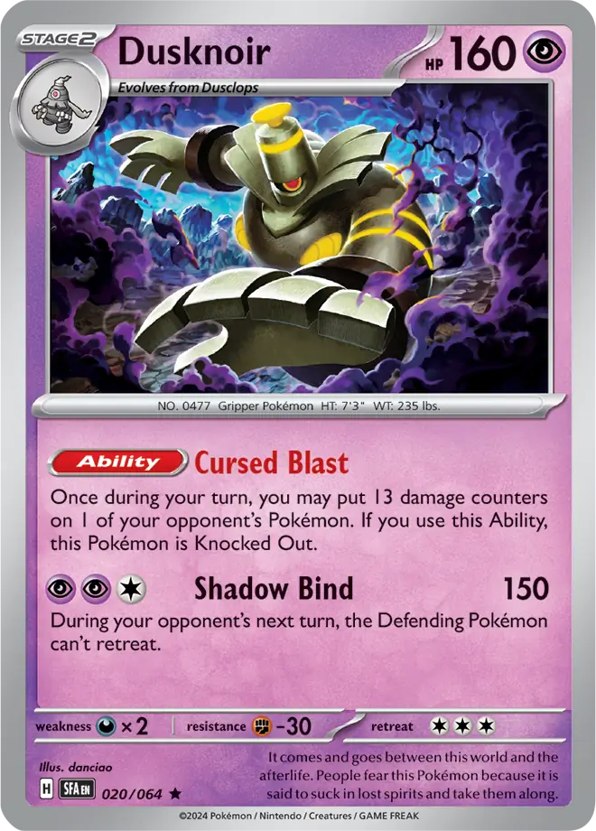 020/064 Dusknoir Shrouded Fable Pokémon Card