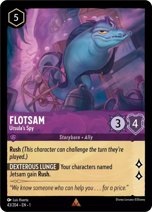 043/204 Flotsam Ursula’s Spy Disney Lorcana The First Chapter Card