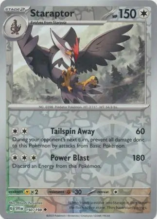 150/198 Staraptor Reverse Holo Scarlet & Violet Base Set Pokémon Card