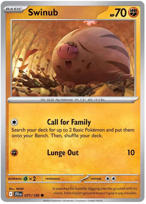 077/159 Swinub Journey Together Pokémon Card