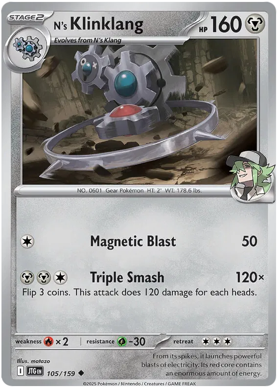 105/159 N's Klinklang Journey Together Pokémon Card