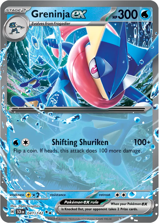 041/142 Greninja ex Stellar Crown Pokémon Card