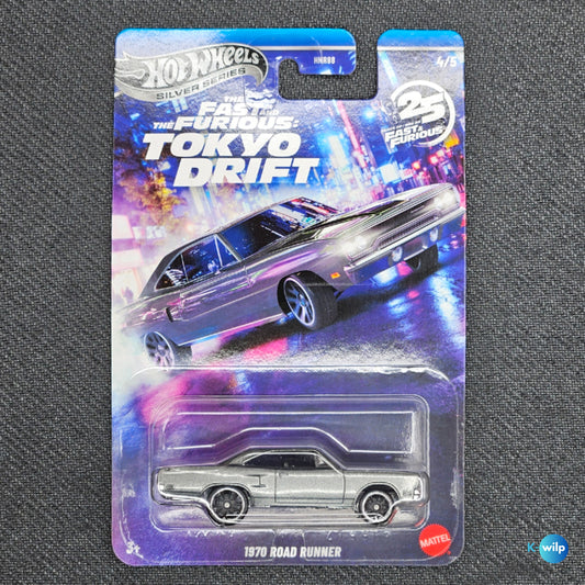 4/5 1970 Road Runner The Fast & The Furious Tokyo Drift Hot Wheels Silver Series 1:64 Scale Mattel