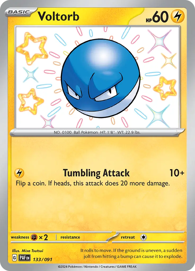 133/091 Voltorb Paldean Fates Pokémon Card