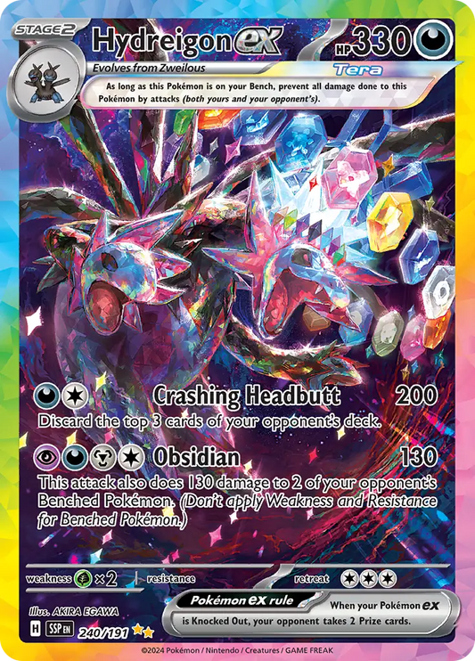 240/191 Hydreigon ex Surging Sparks Pokémon Card