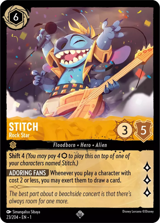 023/204 Stitch Rock Star Disney Lorcana The First Chapter Card
