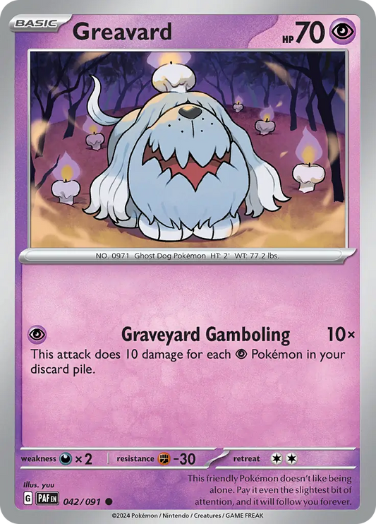 042/091 Greavard Paldean Fates Pokémon Card