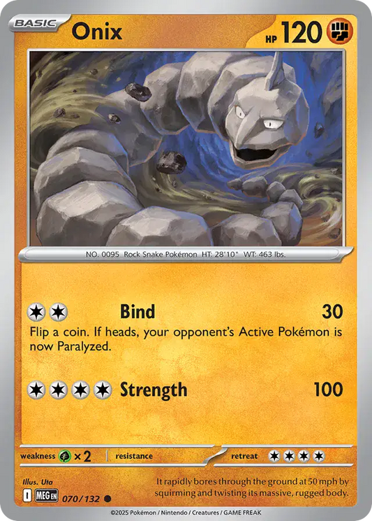070/132 Onix Mega Evolution Pokémon Card