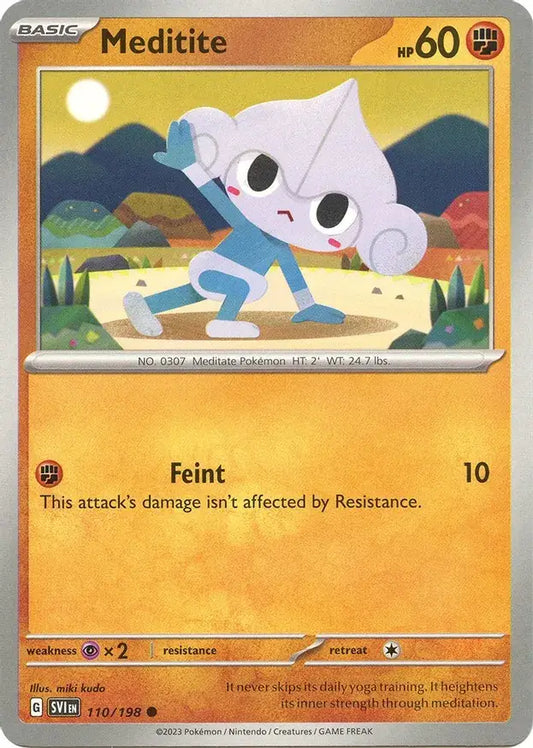 110/198 Meditite Scarlet & Violet Base Set Pokémon Card