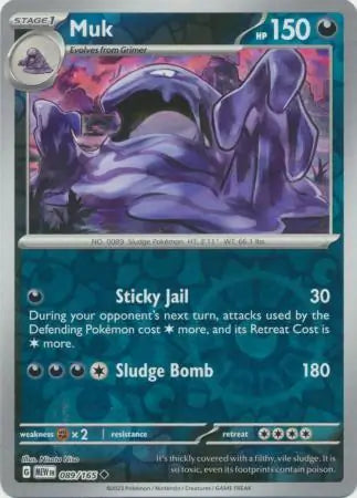 089/165 Muk Reverse Holo 151 Pokémon Card