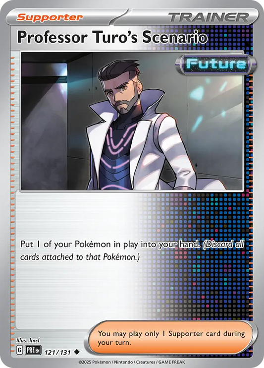 121/131 Professor Turo's Scenario Prismatic Evolutions Pokémon Card