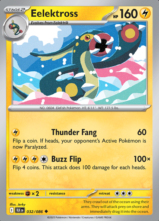 032/086 Eelektross Black Bolt Pokémon Card