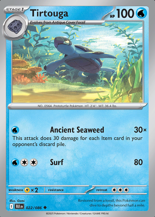 022/086 Tirtouga Black Bolt Pokémon Card