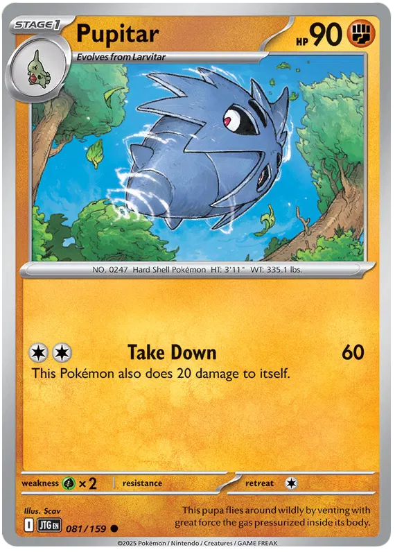 081/159 Pupitar Journey Together Pokémon Card