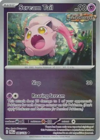 086/182 Scream Tail Reverse Holo Paradox Rift Pokémon Card