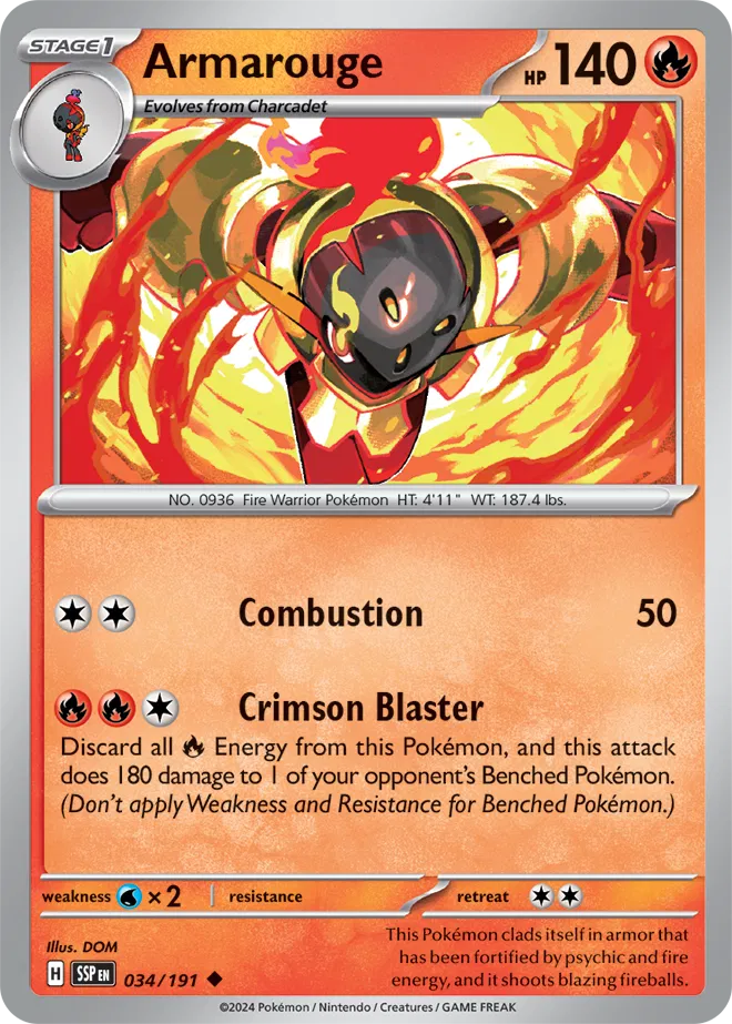 034/191 Armarouge Surging Sparks Pokémon Card