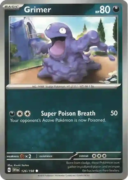 126/198 Grimer Scarlet & Violet Base Set Pokémon Card
