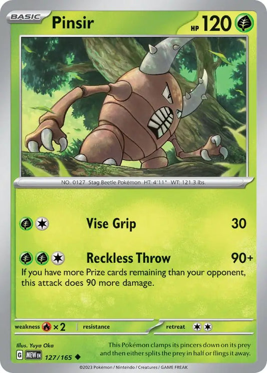 127/165 Pinsir 151 Pokémon Card
