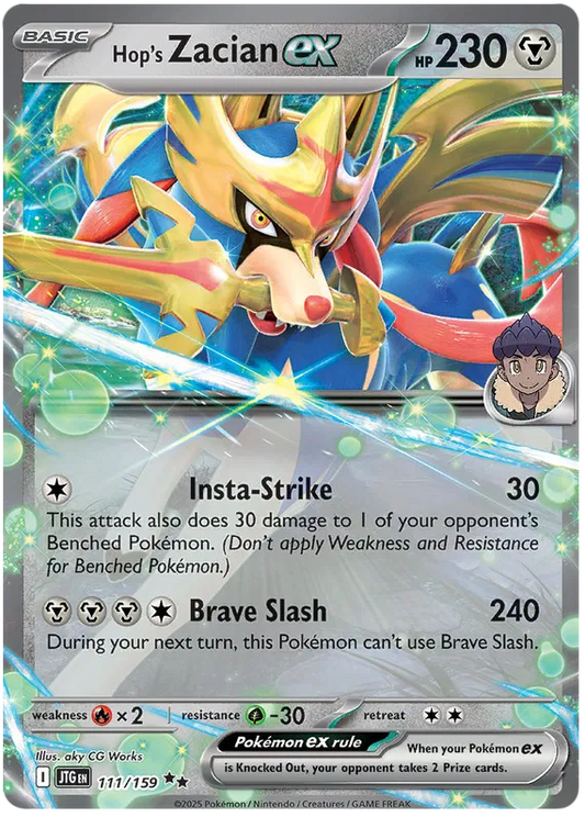 111/159 Hop's Zacian ex Journey Together Pokémon Card