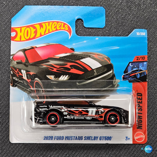 10/250 2020 Ford Mustang Shelby GT500 Night Speed 2026 Mainline Hot Wheels Short Card Mattel