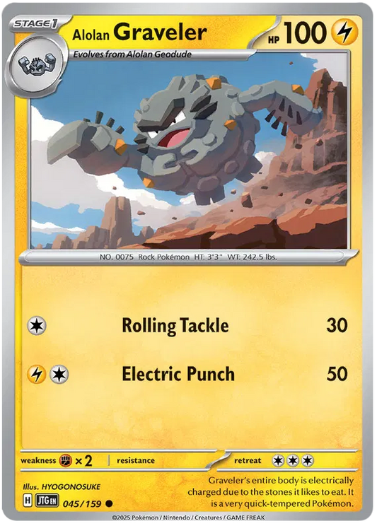 045/159 Alolan Graveler Journey Together Pokémon Card