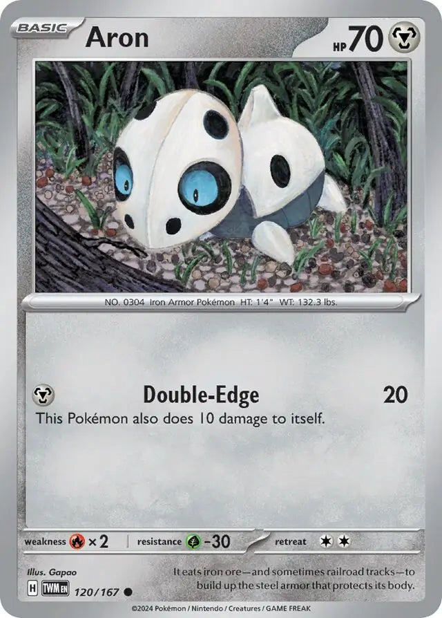 120/167 Aron Twilight Masquerade Pokémon Card