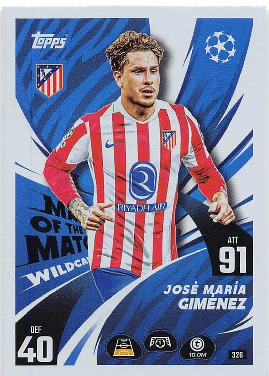 326 José María Giménez (Atlético de Madrid) Man of the Match Wildcard