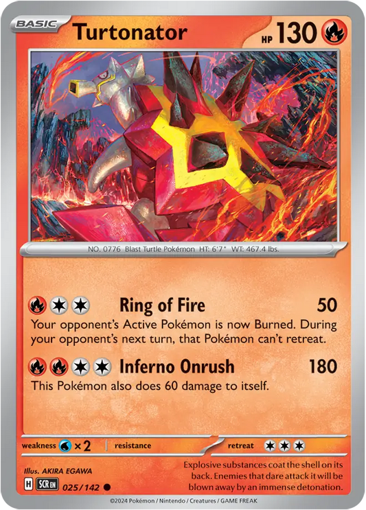 025/142 Turtonator Stellar Crown Pokémon Card