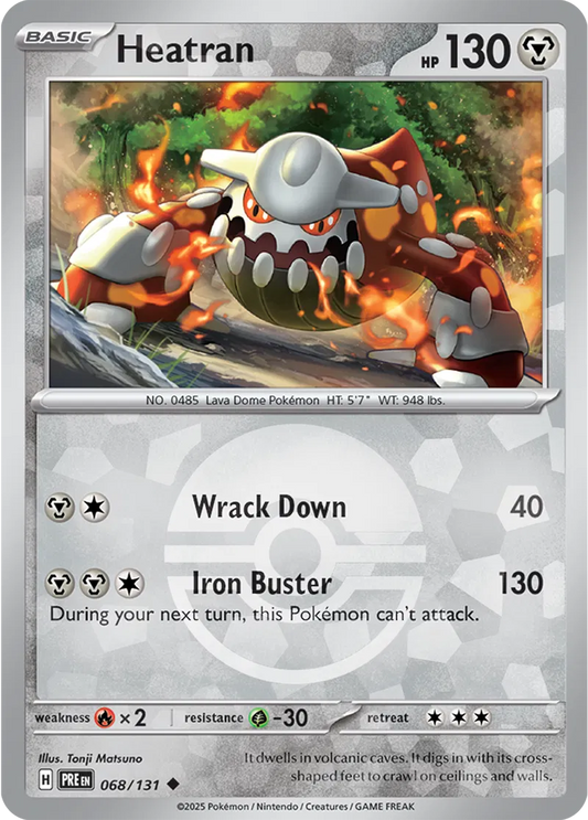 068/131 Heatran Poke Ball Holo Prismatic Evolutions Pokémon Card