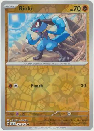 081/142 Riolu Reverse Holo Stellar Crown Pokémon Card