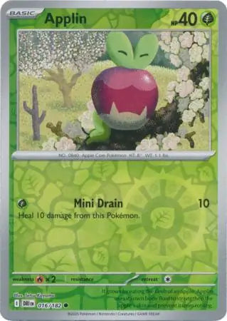 016/182 Applin Reverse Holo Destined Rivals Pokémon Card