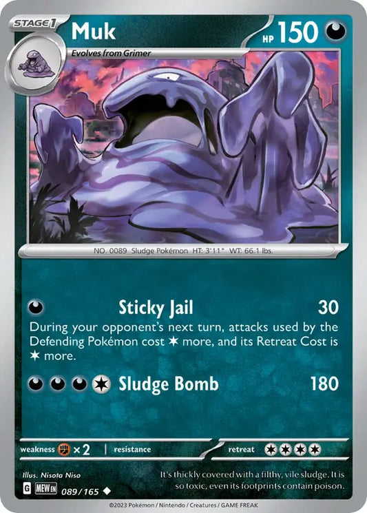 089/165 Muk 151 Pokémon Card